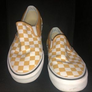 Yellow Checkered Slip-On Vans